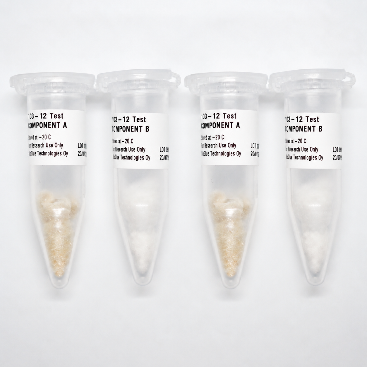 Glue4Life Test Kit hyaluronic acid hydrogel components